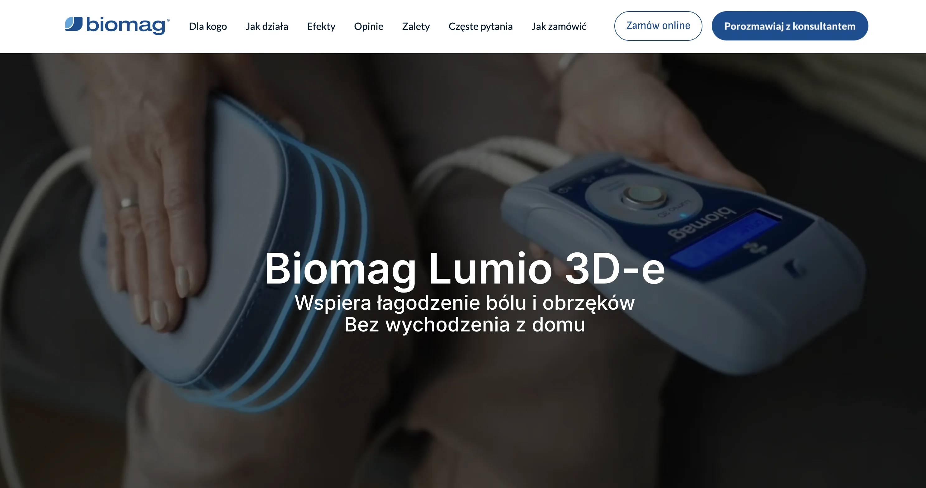 Strona internetowa produktu Biomag Lumio