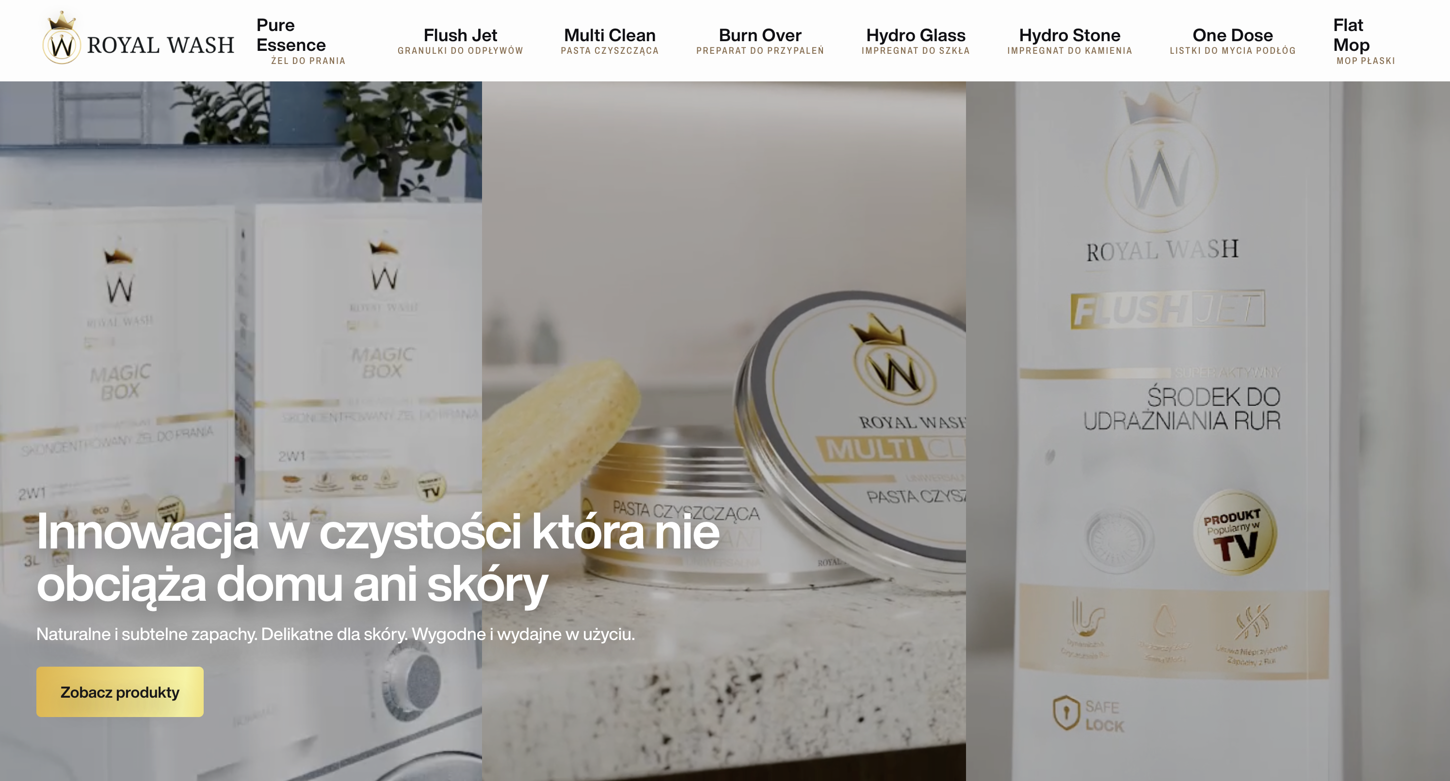 Strona internetowa marki Royal Wash